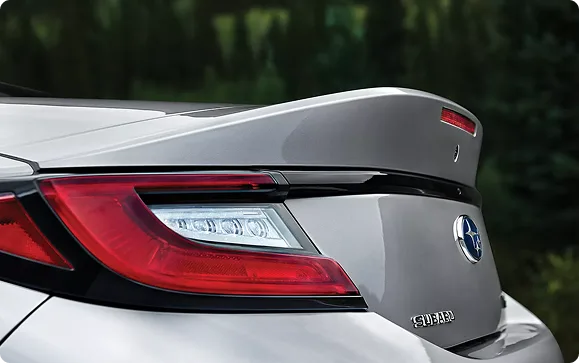 Close-up of the BRZ rear spoiler and tail light