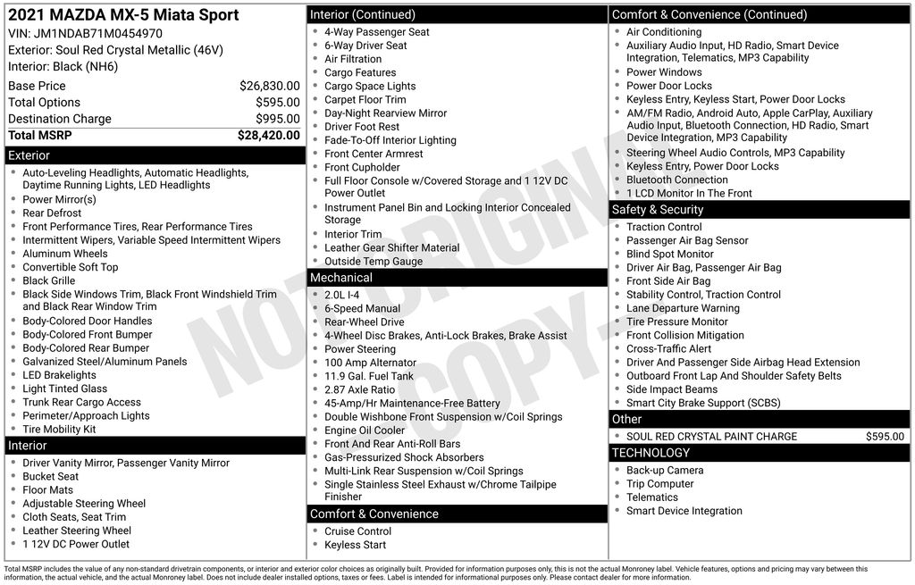 2021 Mazda MX-5 Miata Sport's photo