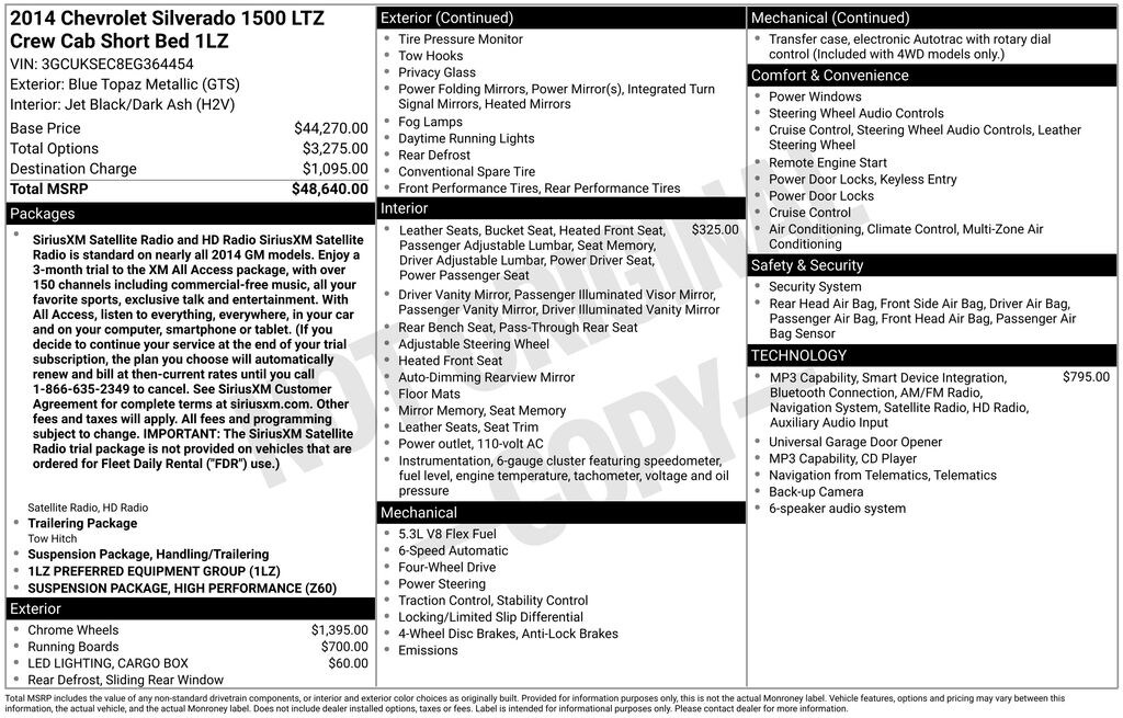 Used 2014 Chevrolet Silverado 1500 LTZ Truck