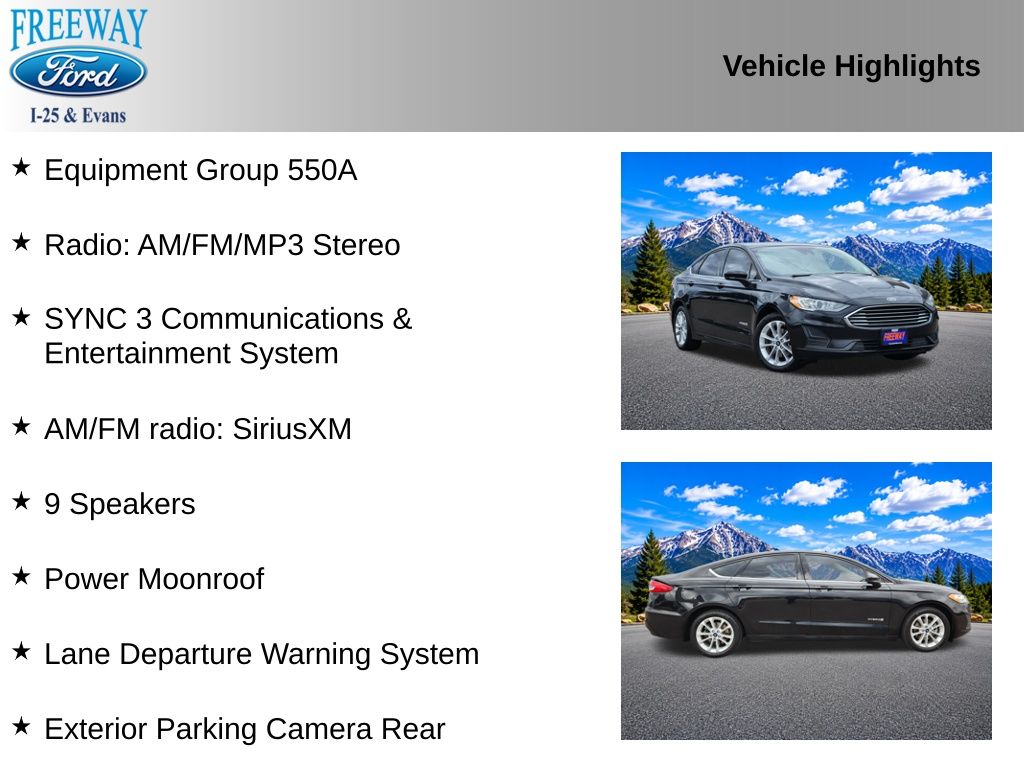 Used 2019 Ford Fusion Hybrid SE Sedan