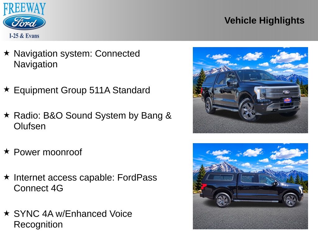 Used 2025 Ford F-150 Lightning Lariat with VIN 1FT6W5L76SWG21743 for sale in Denver, CO