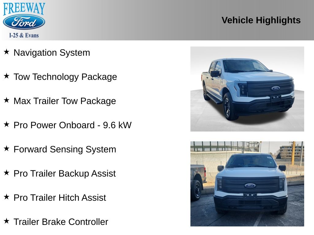 Used 2023 Ford F-150 Lightning Pro with VIN 1FTVW1EL1PWG39752 for sale in Denver, CO