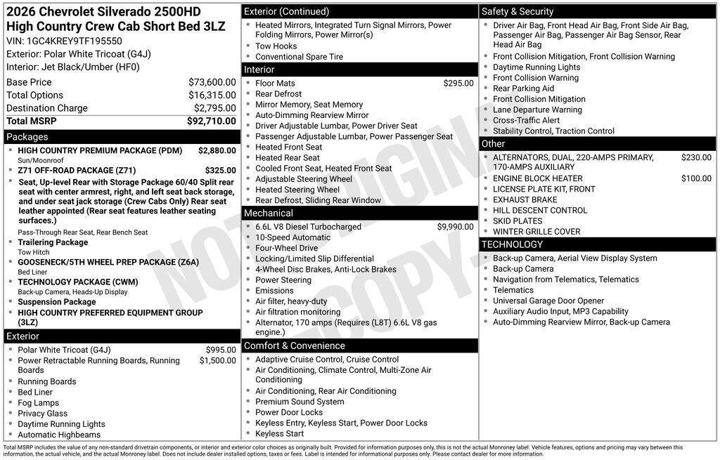 Used 2026 Chevrolet Silverado 2500HD High Country Truck