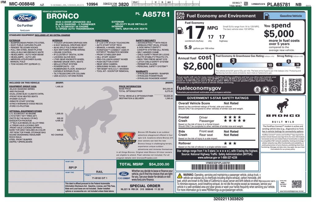 Used 2023 Ford Bronco Black Diamond SUV