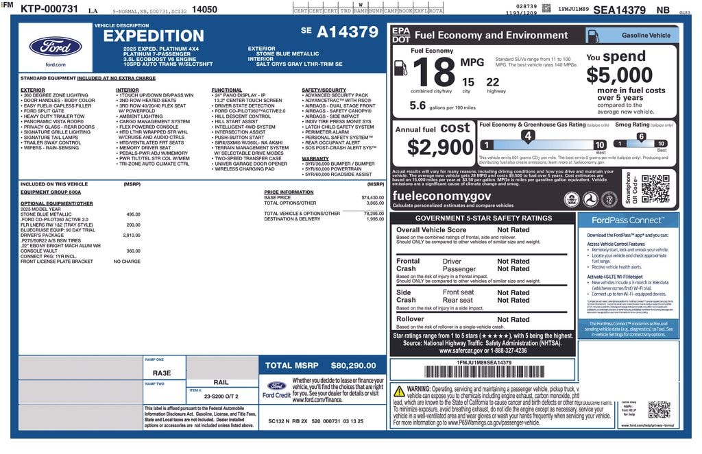 Used 2025 Ford Expedition Platinum SUV