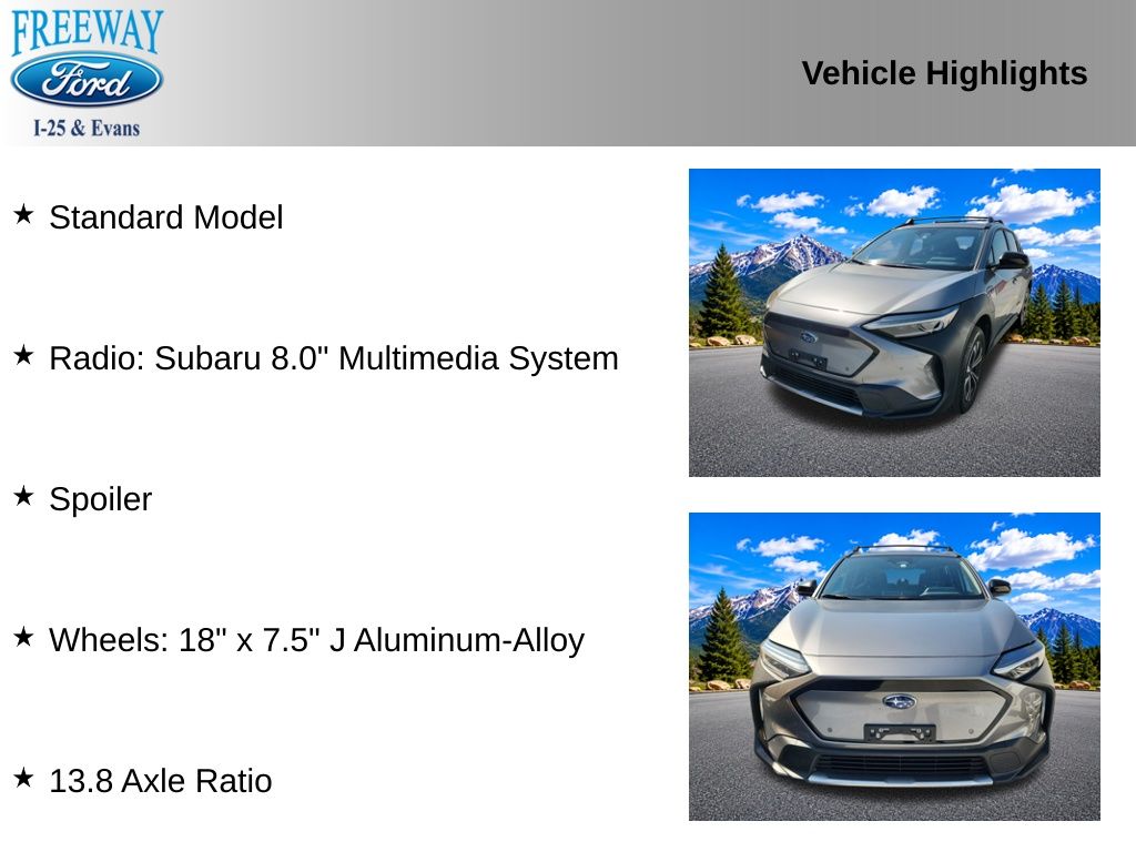 Used 2024 Subaru Solterra Premium with VIN JTMABABAXRA076293 for sale in Denver, CO