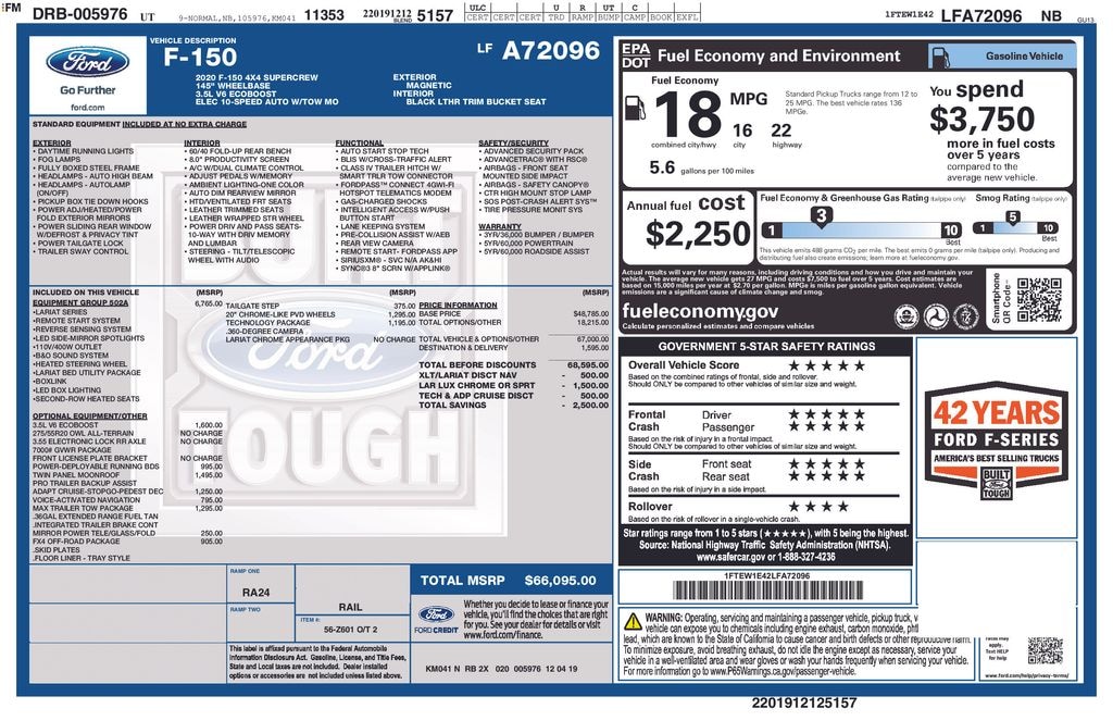 Used 2020 Ford F-150 Lariat Truck