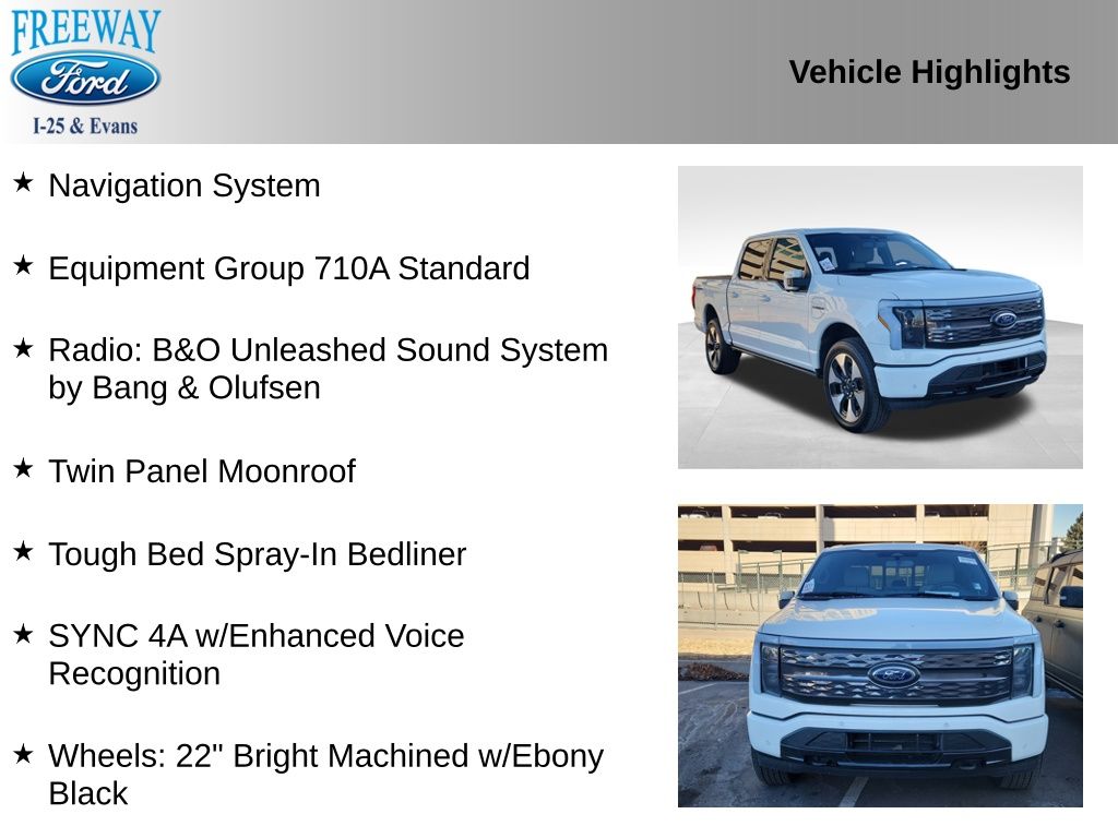 Used 2023 Ford F-150 Lightning Platinum with VIN 1FT6W1EV6PWG16909 for sale in Denver, CO