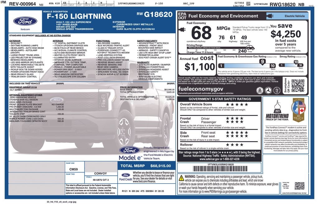 Used 2024 Ford F-150 Lightning XLT Truck