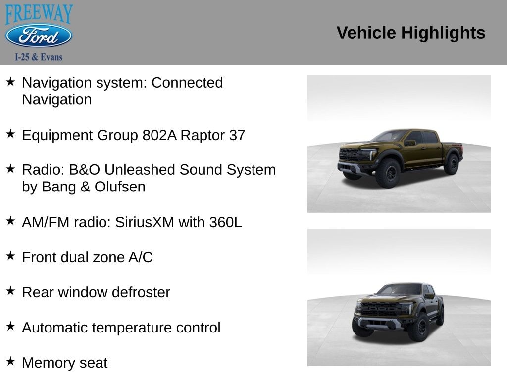 New 2025 Ford F-150 Raptor Truck