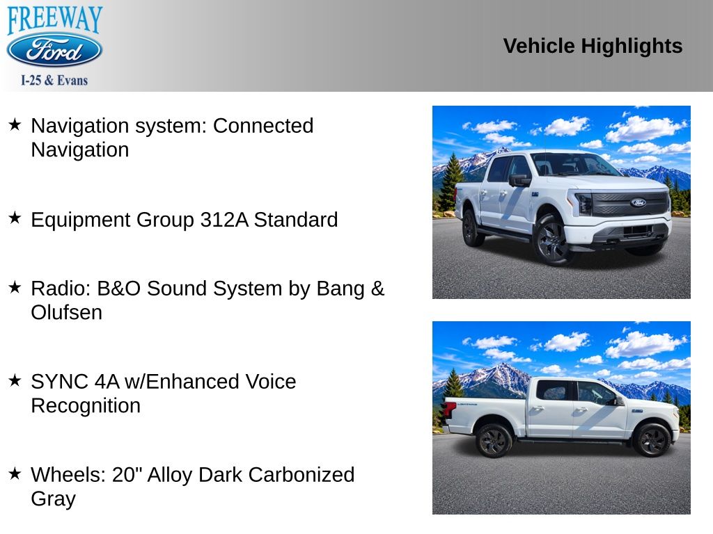Used 2024 Ford F-150 Lightning Flash with VIN 1FT6W3L77RWG24570 for sale in Denver, CO
