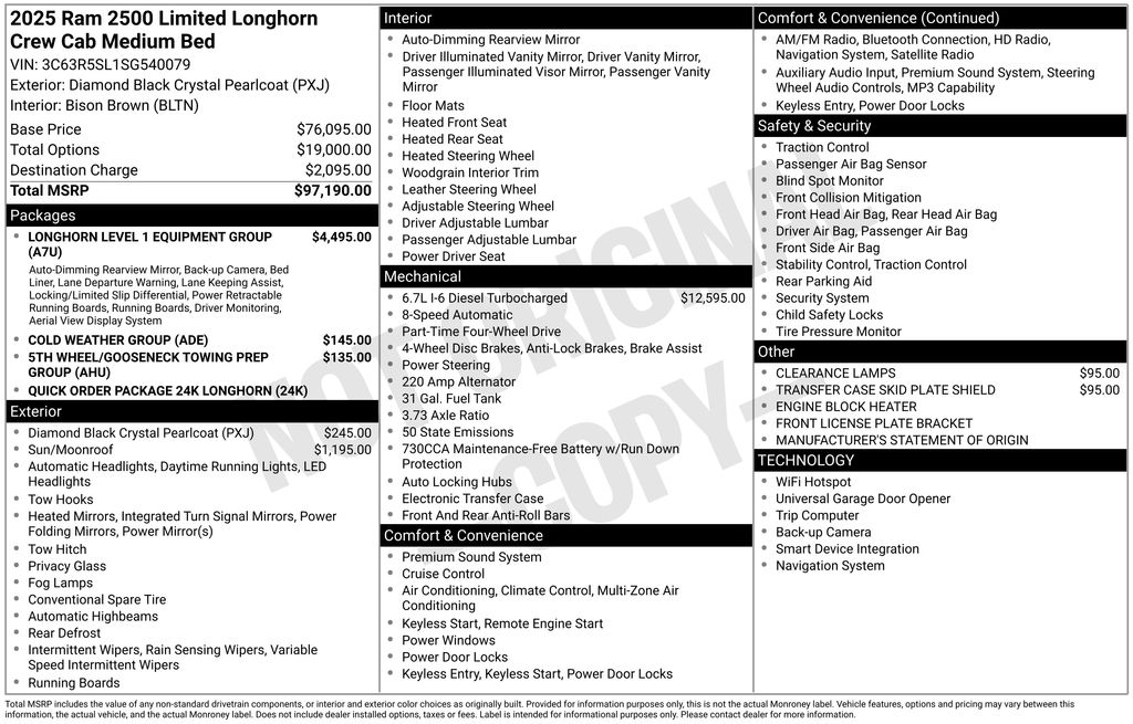 2025 RAM 2500 Limited/Longhorn 4X4 Crew Cab SWB's photo