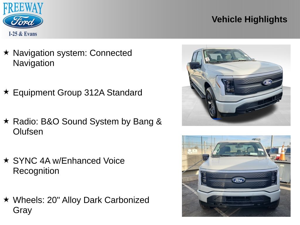 Used 2024 Ford F-150 Lightning Flash with VIN 1FT6W3L78RWG24531 for sale in Denver, CO