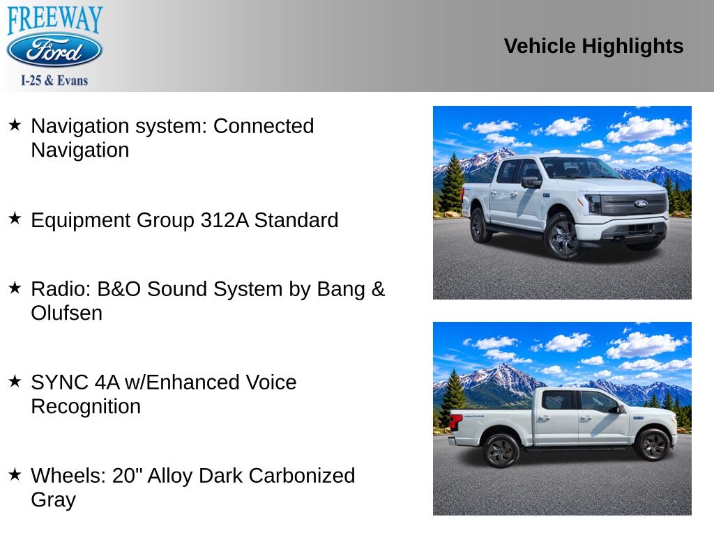 Used 2024 Ford F-150 Lightning Flash with VIN 1FT6W3L7XRWG16222 for sale in Denver, CO