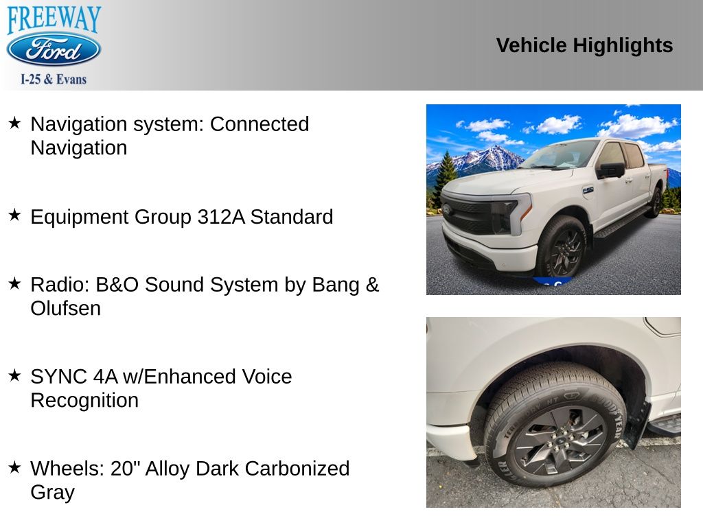 Used 2024 Ford F-150 Lightning Flash with VIN 1FT6W3L77RWG24570 for sale in Denver, CO
