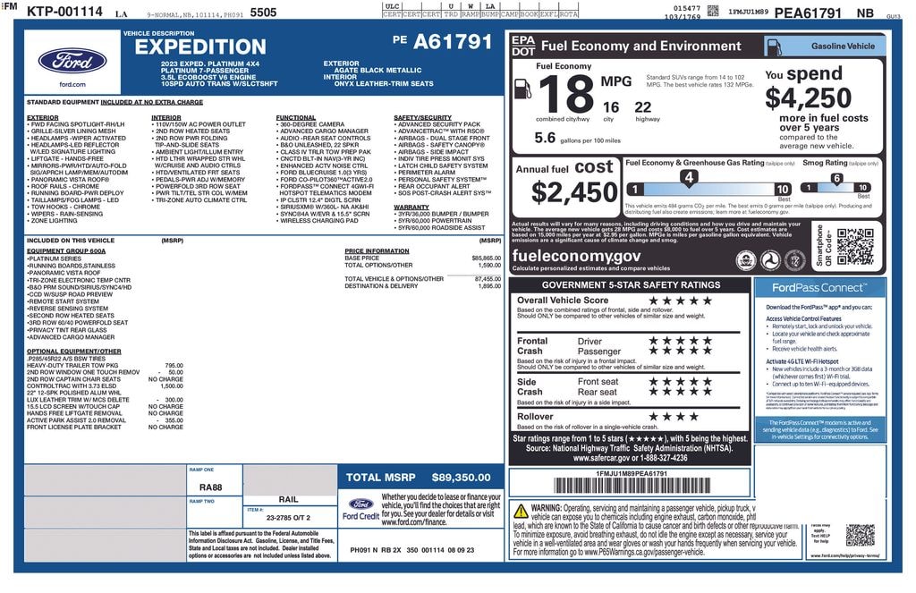 Used 2023 Ford Expedition Platinum SUV