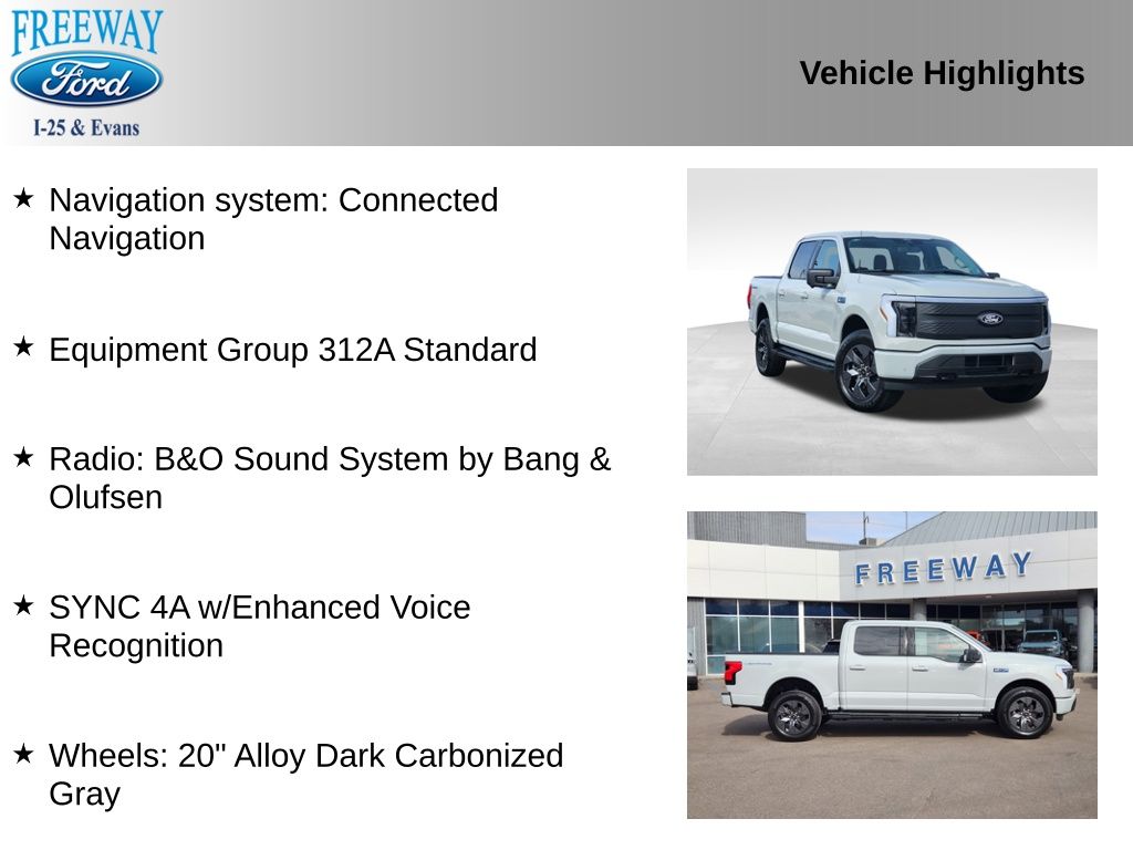 Used 2024 Ford F-150 Lightning Flash with VIN 1FT6W3L78RWG24531 for sale in Denver, CO