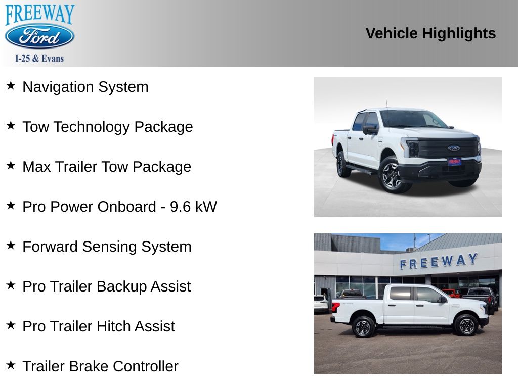 Used 2023 Ford F-150 Lightning Pro with VIN 1FTVW1EL1PWG39752 for sale in Denver, CO