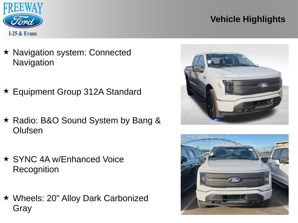 Used 2024 Ford F-150 Lightning Flash with VIN 1FT6W3L74RWG30987 for sale in Denver, CO