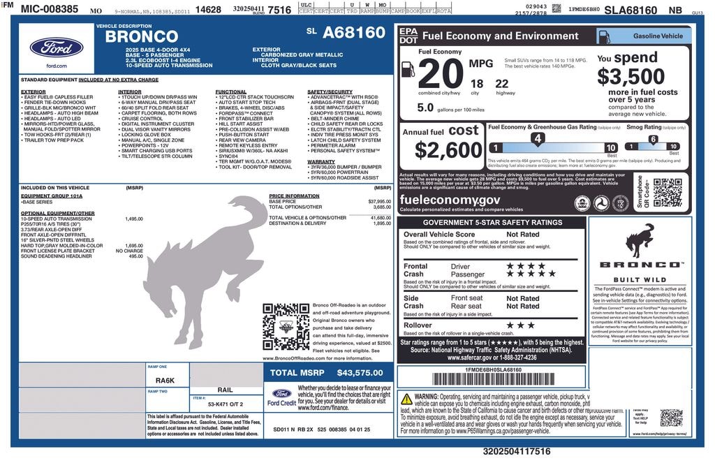 Used 2025 Ford Bronco Base SUV