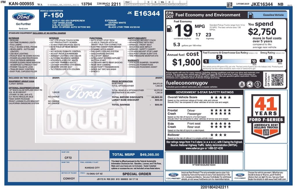 Used 2018 Ford F-150 Lariat Truck