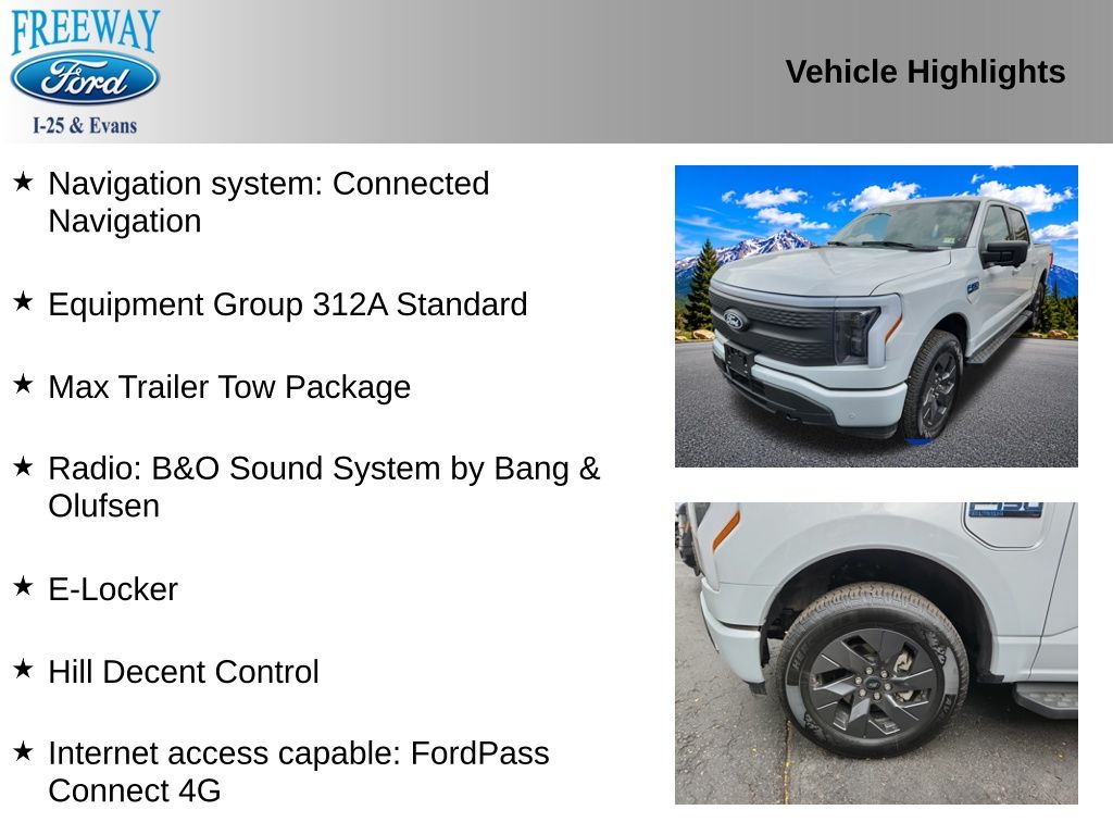 Used 2025 Ford F-150 Lightning Flash with VIN 1FT6W3LU0SWG28360 for sale in Denver, CO