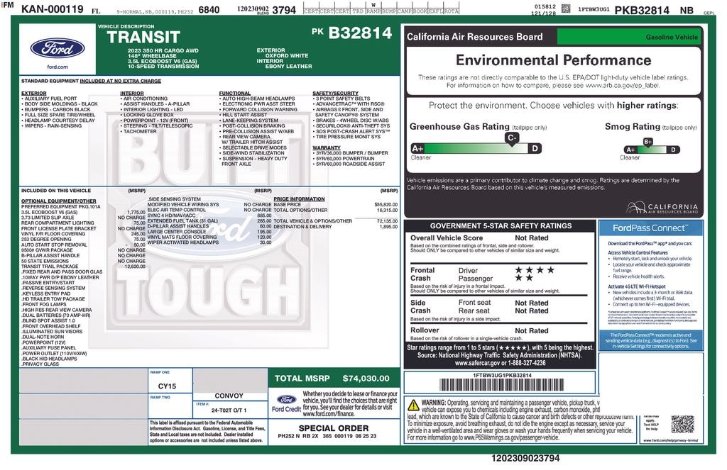 Used 2023 Ford Transit-350 Base Cargo Van