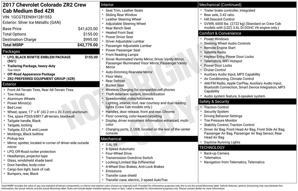 2017 Chevrolet Colorado 4WD ZR2 Crew Cab Short Box's photo