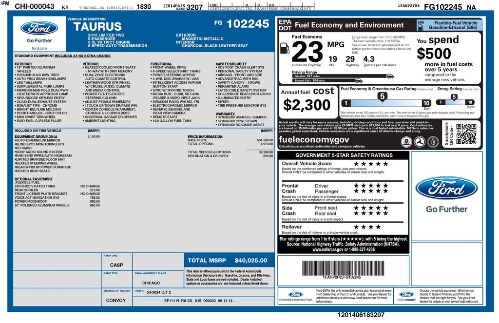 2015 Ford Taurus Limited's photo