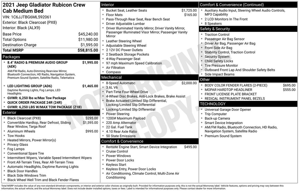 2021 Jeep Gladiator Rubicon's photo