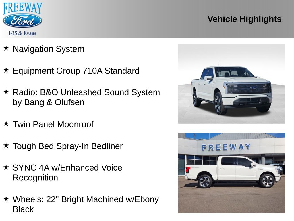 Used 2023 Ford F-150 Lightning Platinum with VIN 1FT6W1EV6PWG16909 for sale in Denver, CO