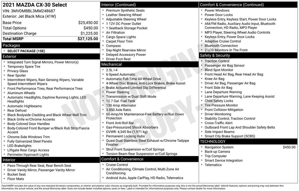 Used 2021 Mazda CX-30 Select SUV