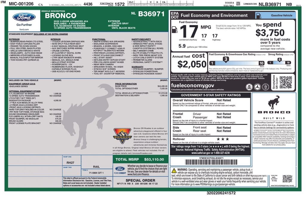 Used 2022 Ford Bronco Badlands SUV