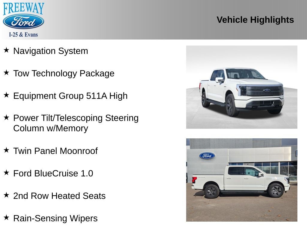 Used 2023 Ford F-150 Lightning Lariat with VIN 1FT6W1EV6PWG51028 for sale in Denver, CO