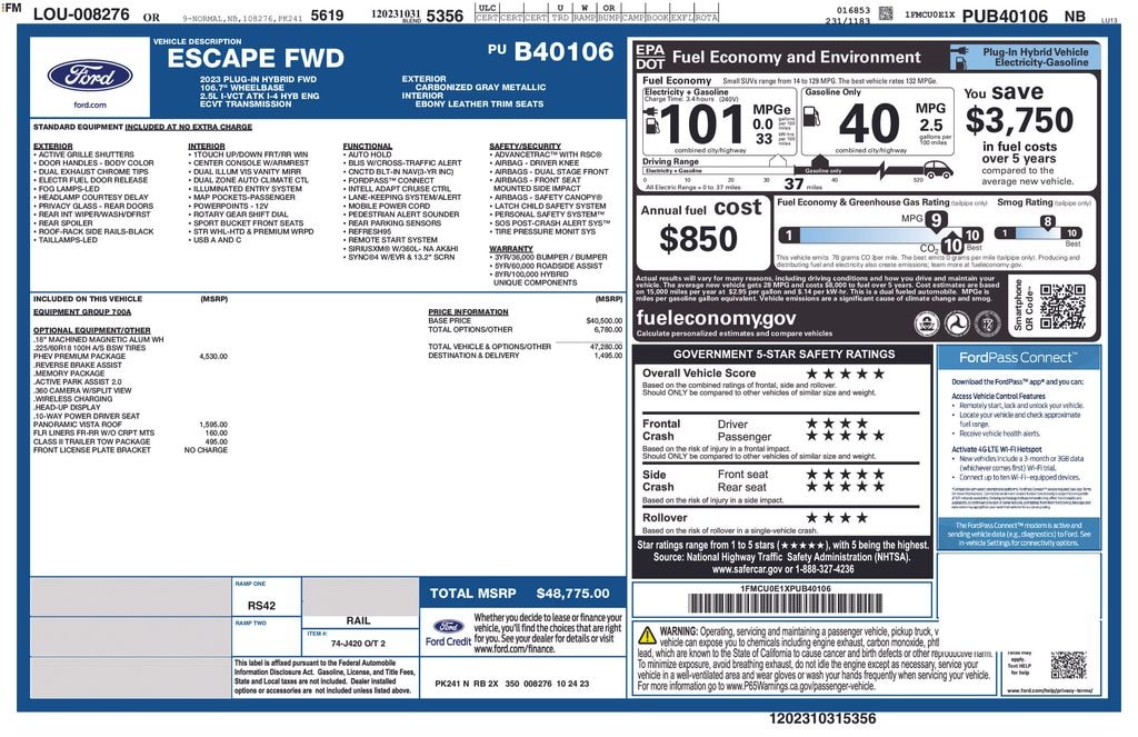 Used 2023 Ford Escape Plug-In Hybrid Base SUV