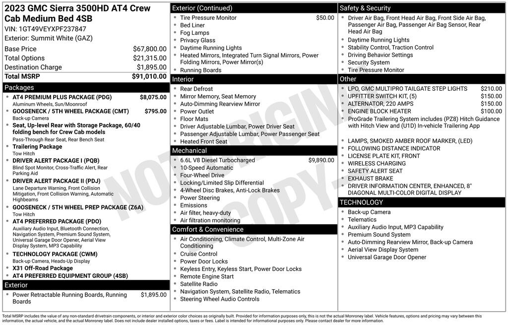 Used 2023 GMC Sierra 3500HD AT4 Truck