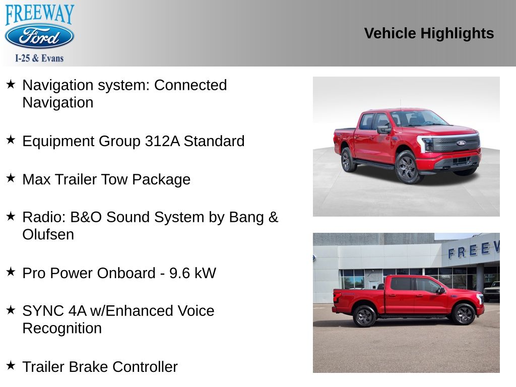 Used 2024 Ford F-150 Lightning Flash with VIN 1FT6W3L76RWG07226 for sale in Denver, CO