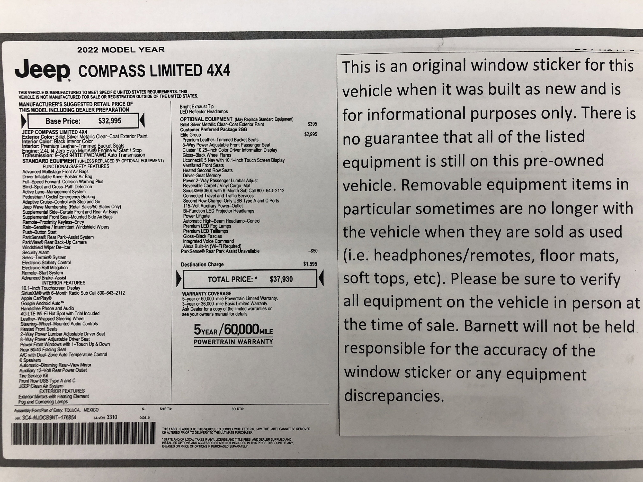 Used 2022 Jeep Compass Limited with VIN 3C4NJDCB9NT176854 for sale in White Bear Lake, Minnesota