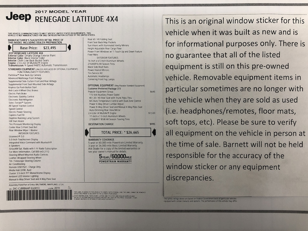 Used 2017 Jeep Renegade Latitude SUV