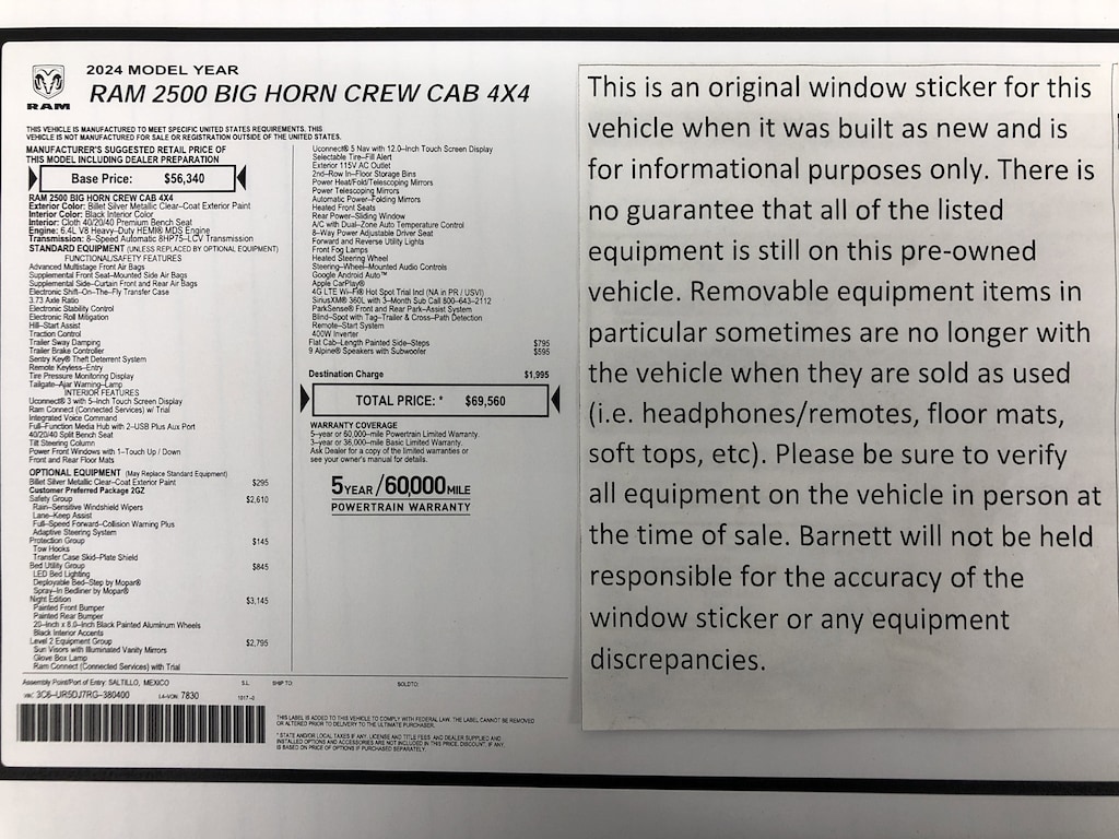 Used 2024 Ram 2500 Big Horn Truck Crew Cab
