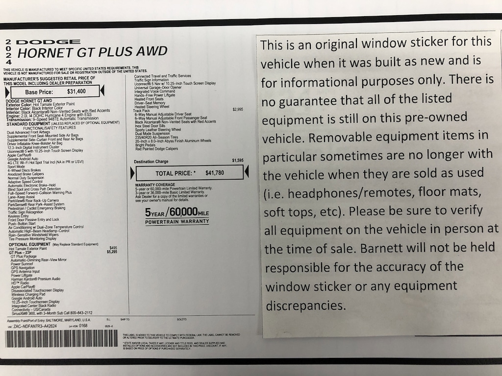 Used 2024 Dodge Hornet GT Plus SUV