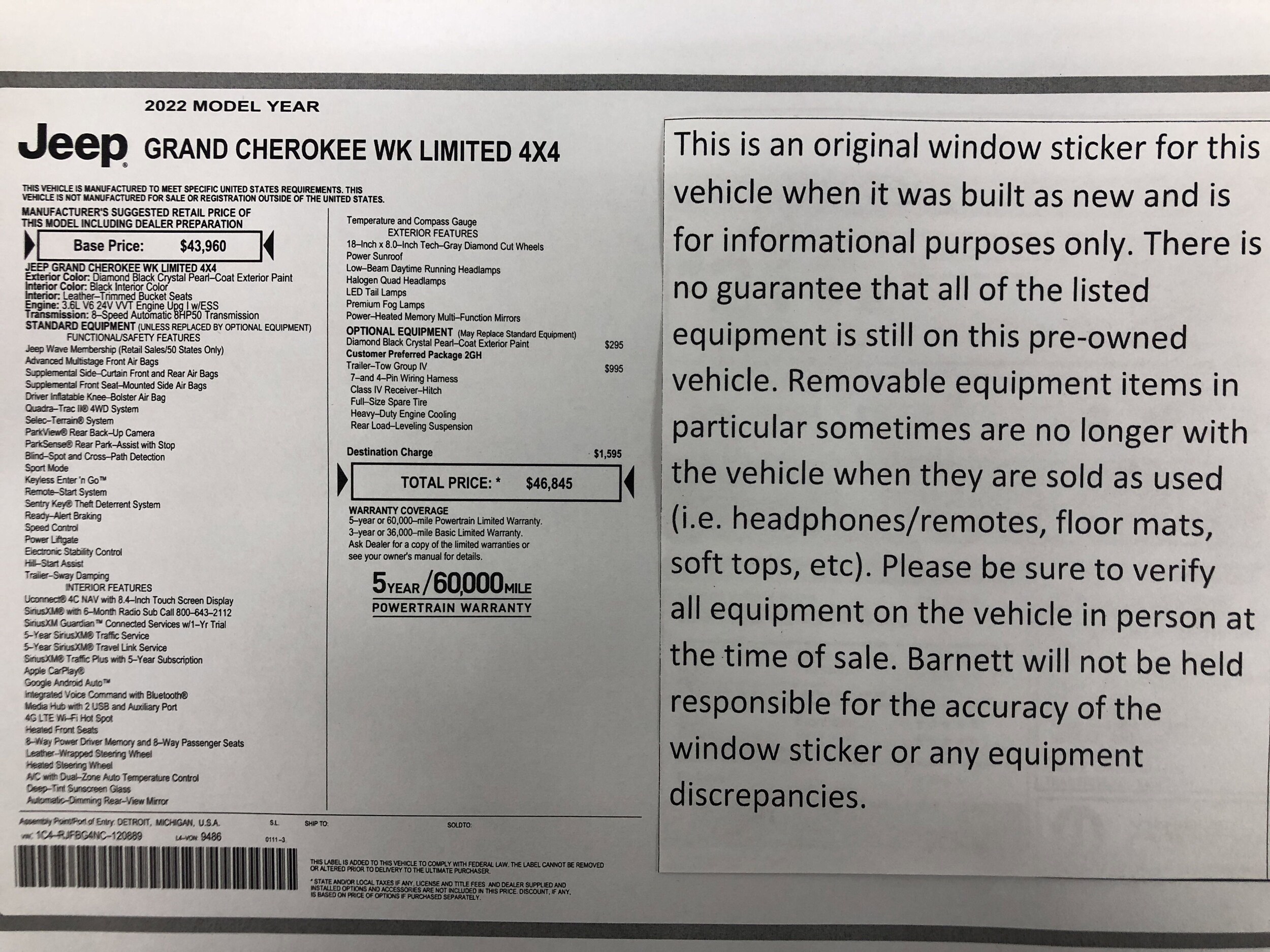 Used 2022 Jeep Grand Cherokee WK Limited with VIN 1C4RJFBG4NC120889 for sale in White Bear Lake, Minnesota