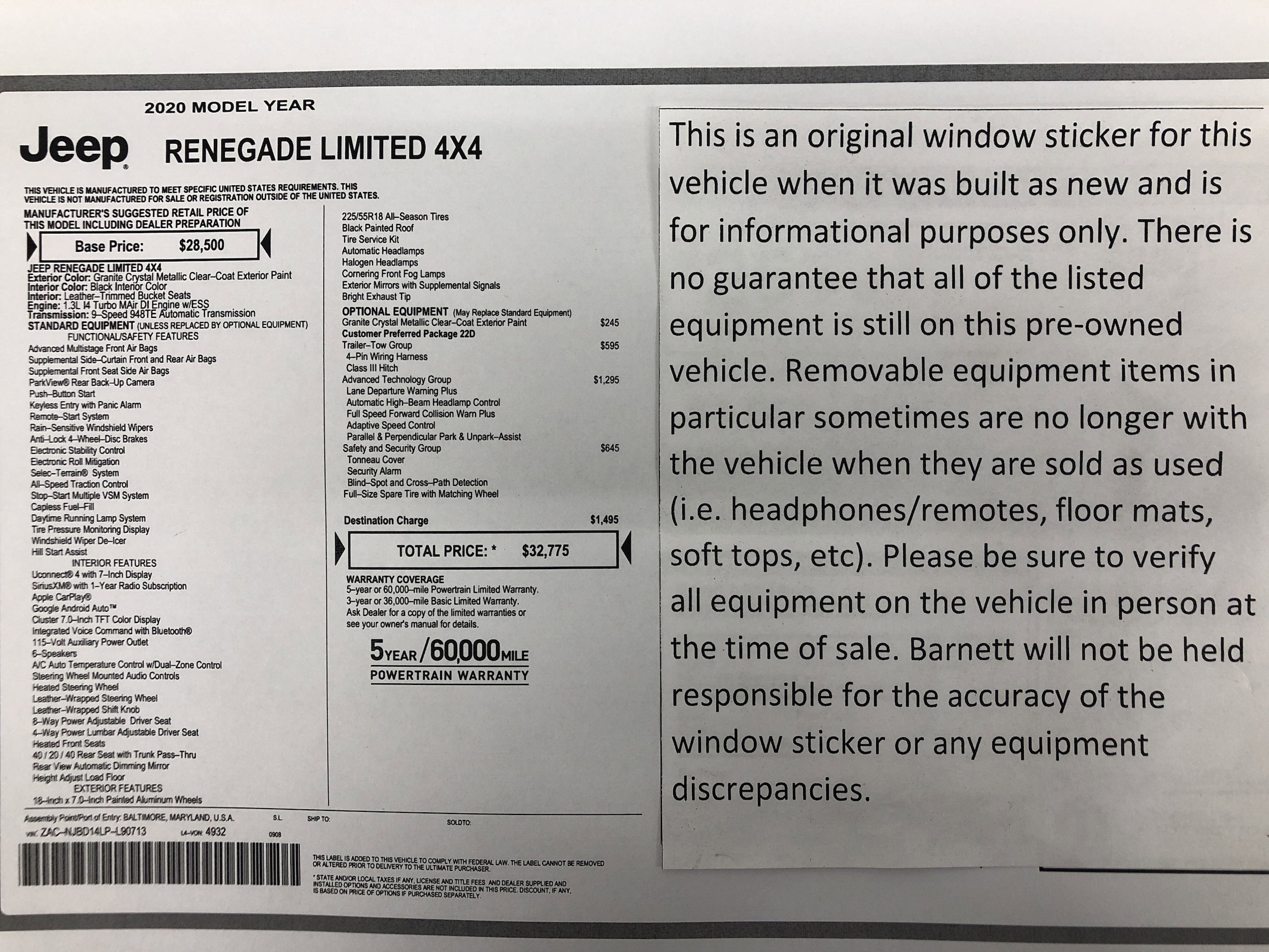 Used 2020 Jeep Renegade Limited with VIN ZACNJBD14LPL90713 for sale in White Bear Lake, Minnesota