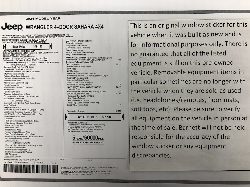 Used 2024 Jeep Wrangler Sahara SUV