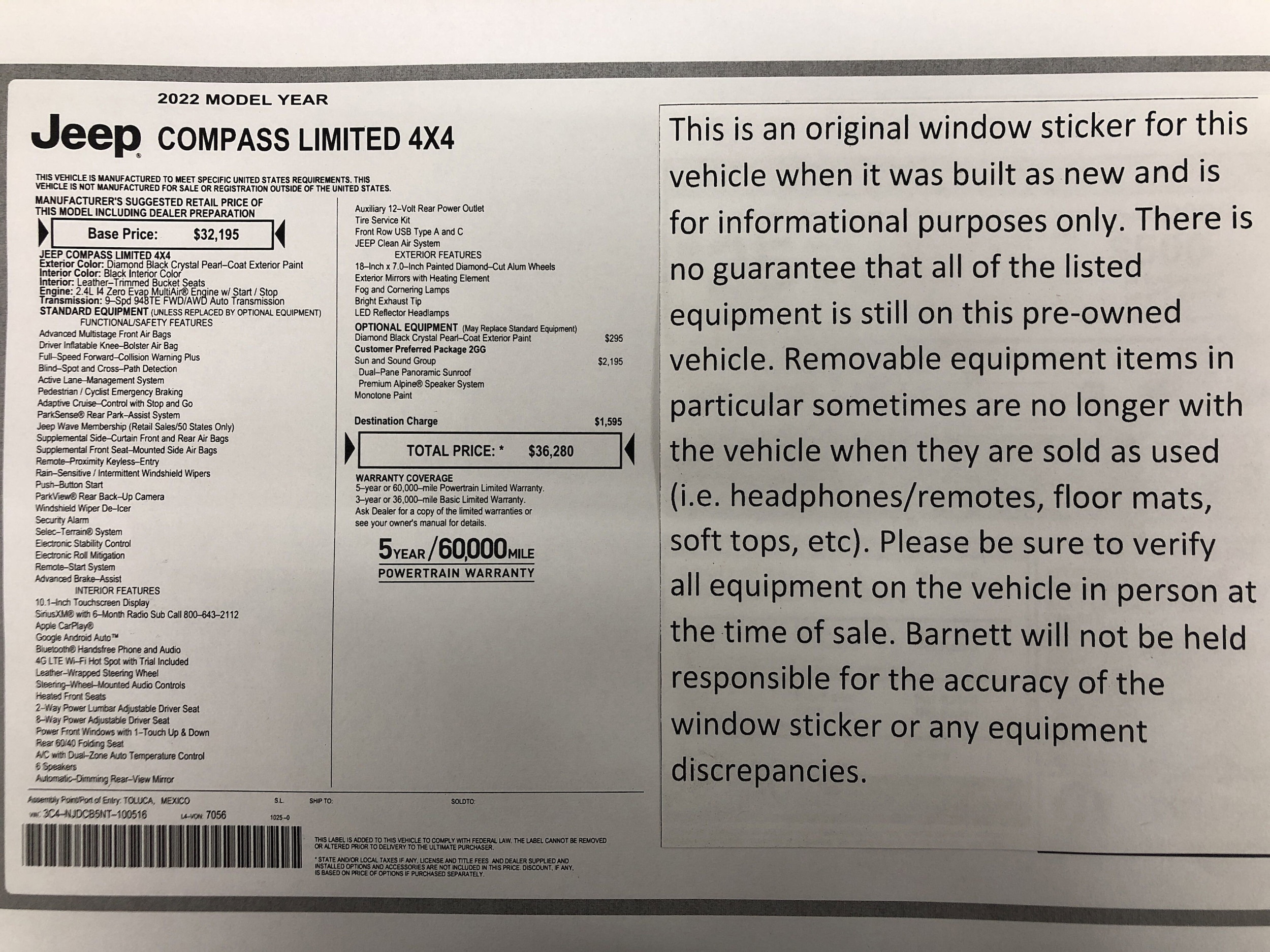 Used 2022 Jeep Compass Limited with VIN 3C4NJDCB5NT100516 for sale in White Bear Lake, Minnesota