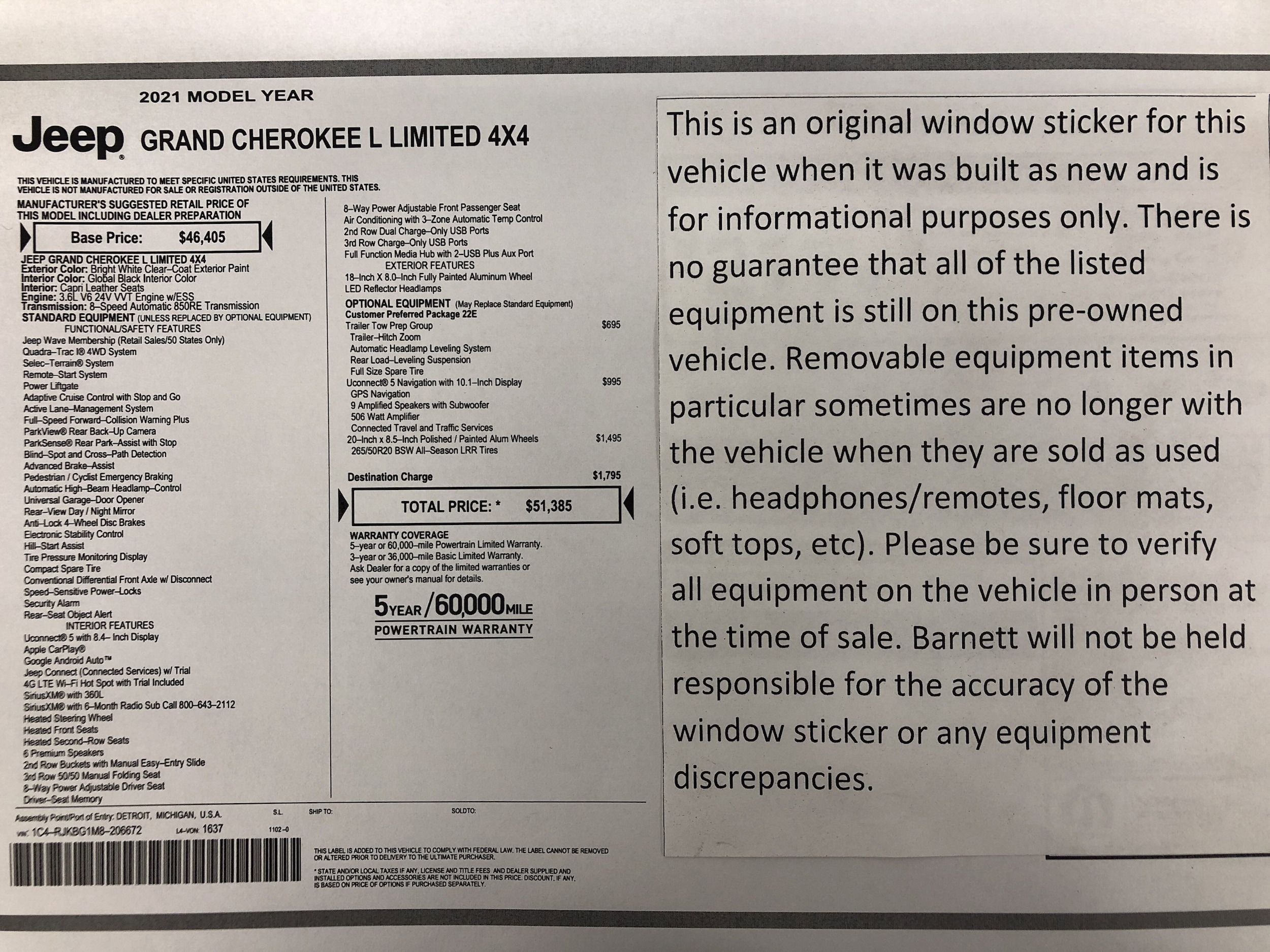 Used 2021 Jeep Grand Cherokee L Limited with VIN 1C4RJKBG1M8206672 for sale in White Bear Lake, Minnesota