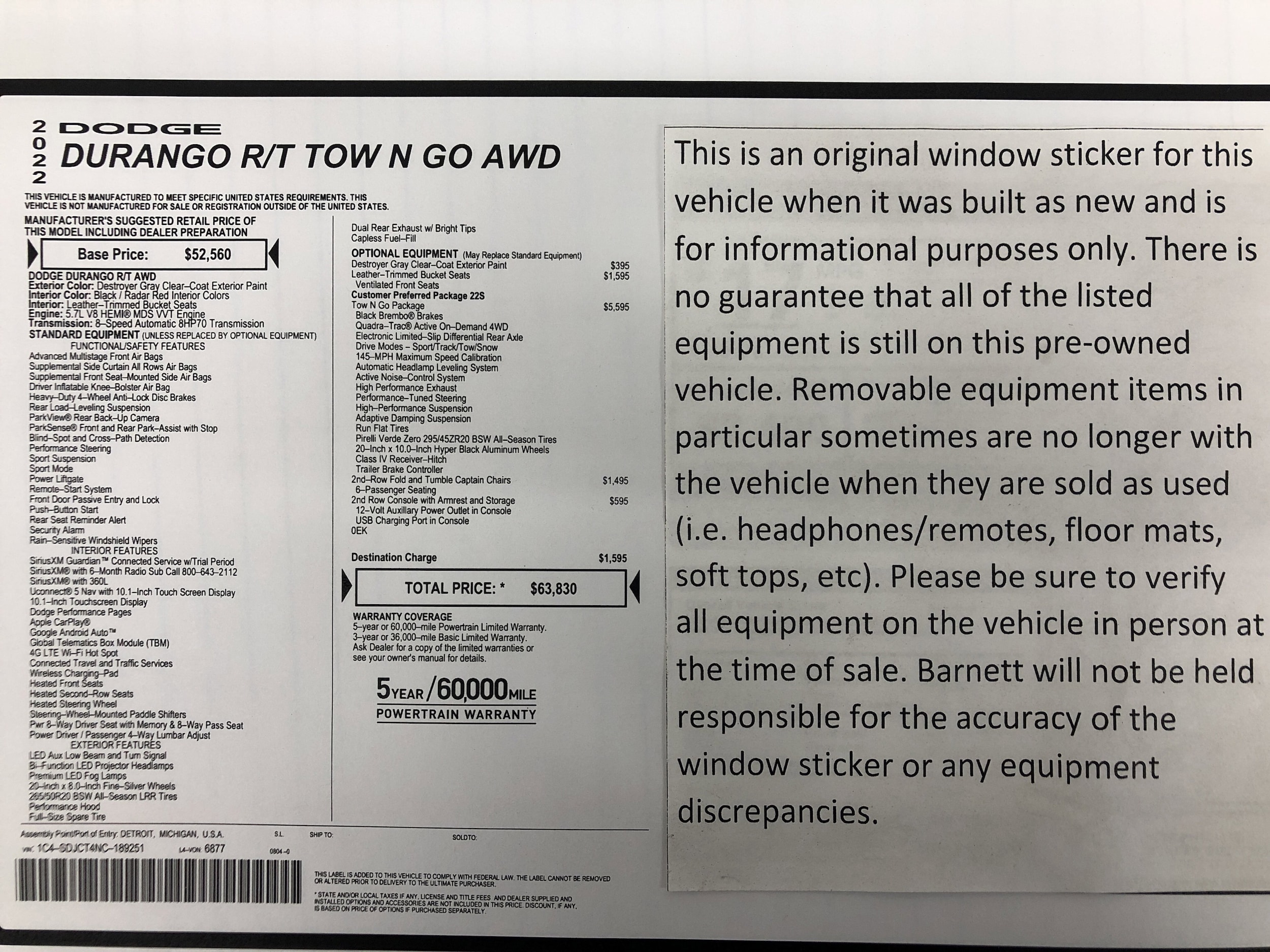 Used 2022 Dodge Durango R/T with VIN 1C4SDJCT4NC189251 for sale in Saint Paul, Minnesota