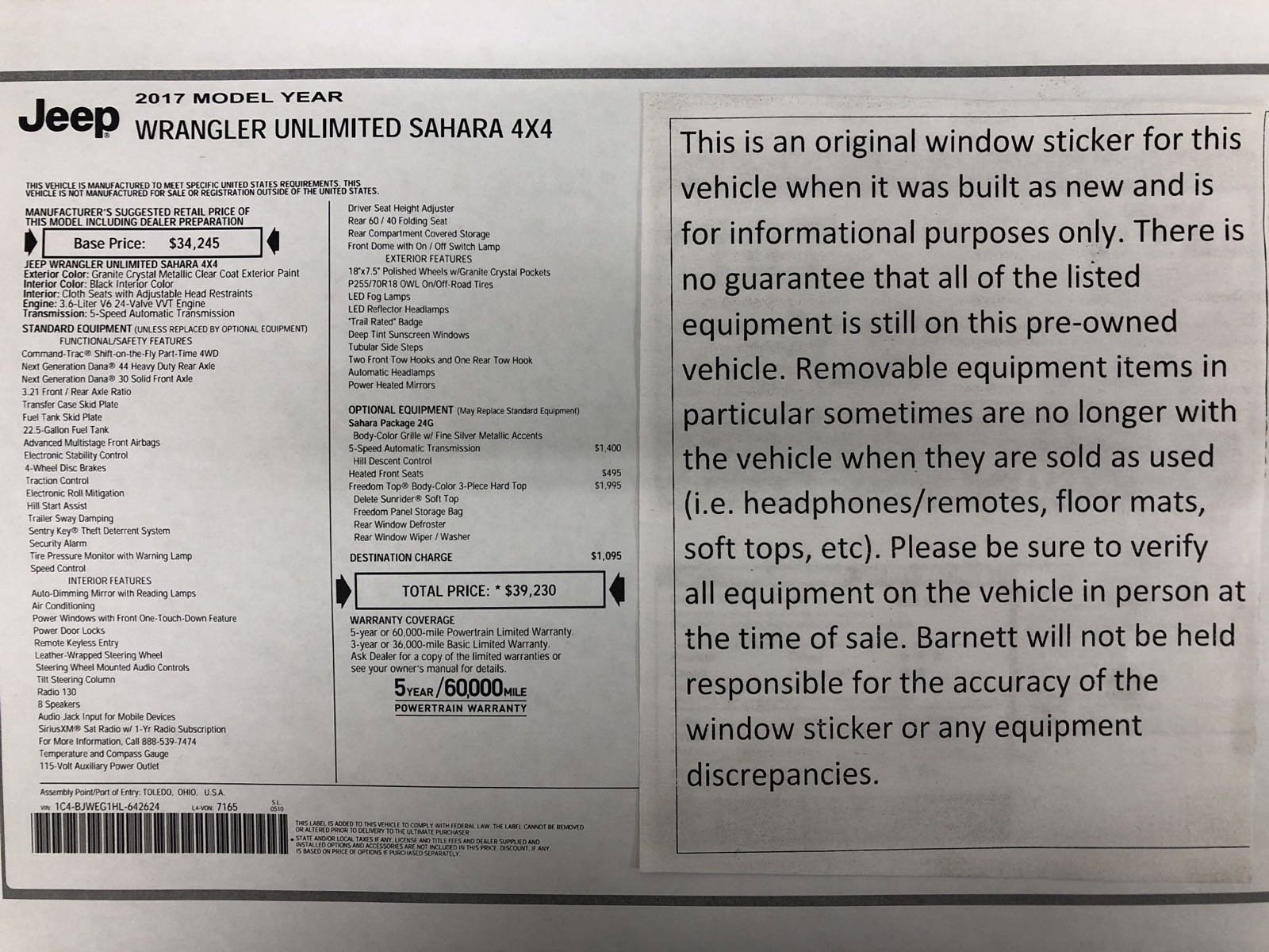 Used 2017 Jeep Wrangler Unlimited Sahara with VIN 1C4BJWEG1HL642624 for sale in White Bear Lake, Minnesota