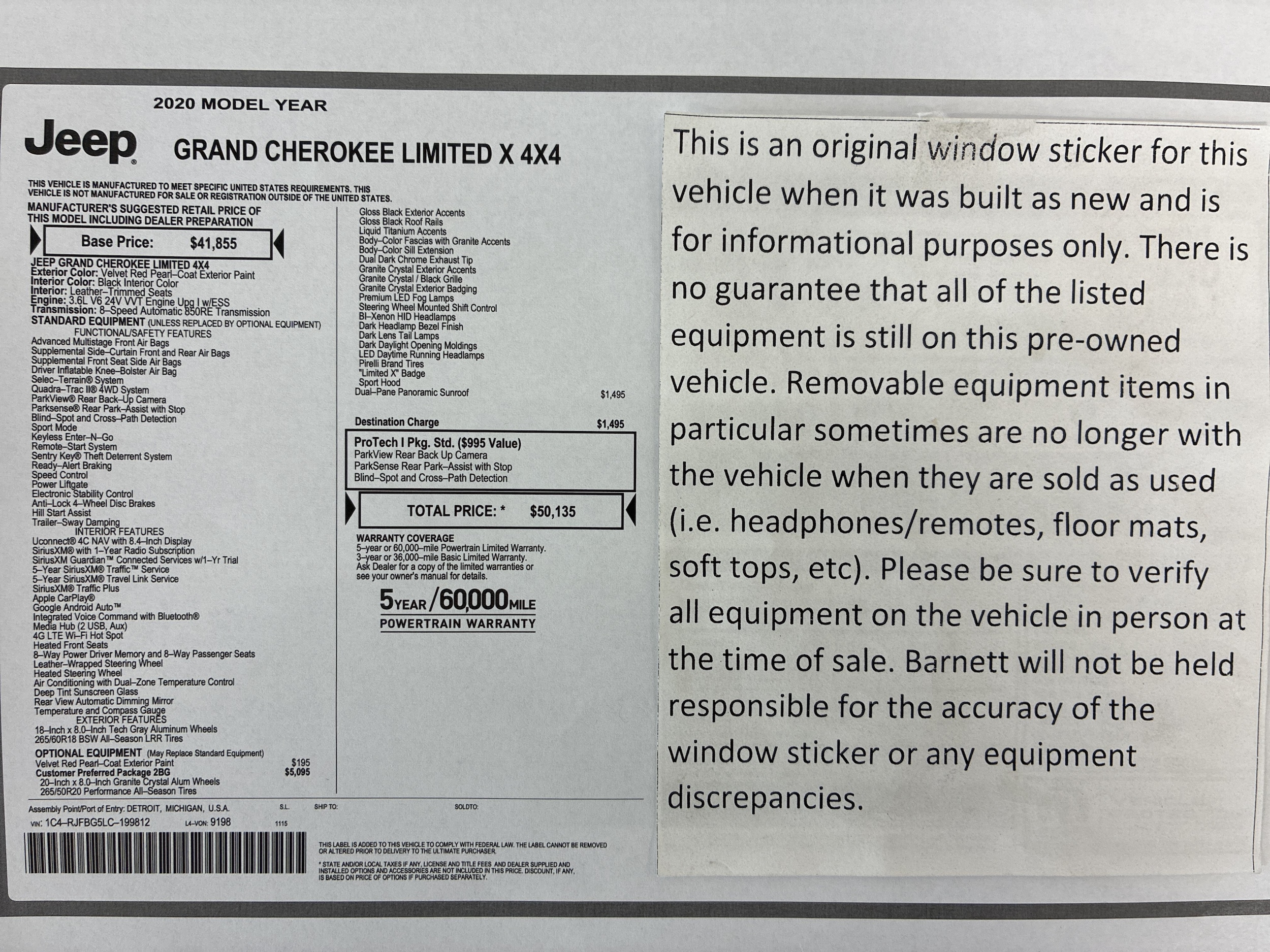 Used 2020 Jeep Grand Cherokee Limited X with VIN 1C4RJFBG5LC199812 for sale in Saint Paul, Minnesota