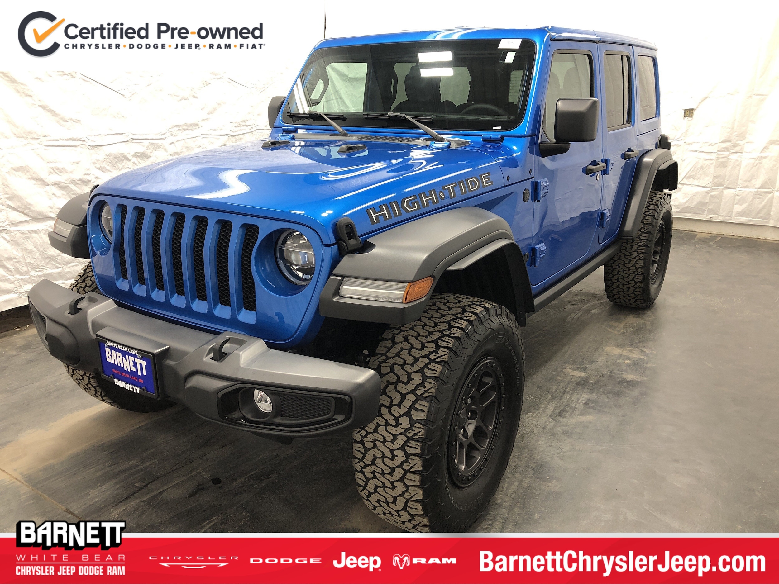 Certified 2022 Jeep Wrangler Unlimited High Tide with VIN 1C4HJXDG6NW227150 for sale in White Bear Lake, Minnesota